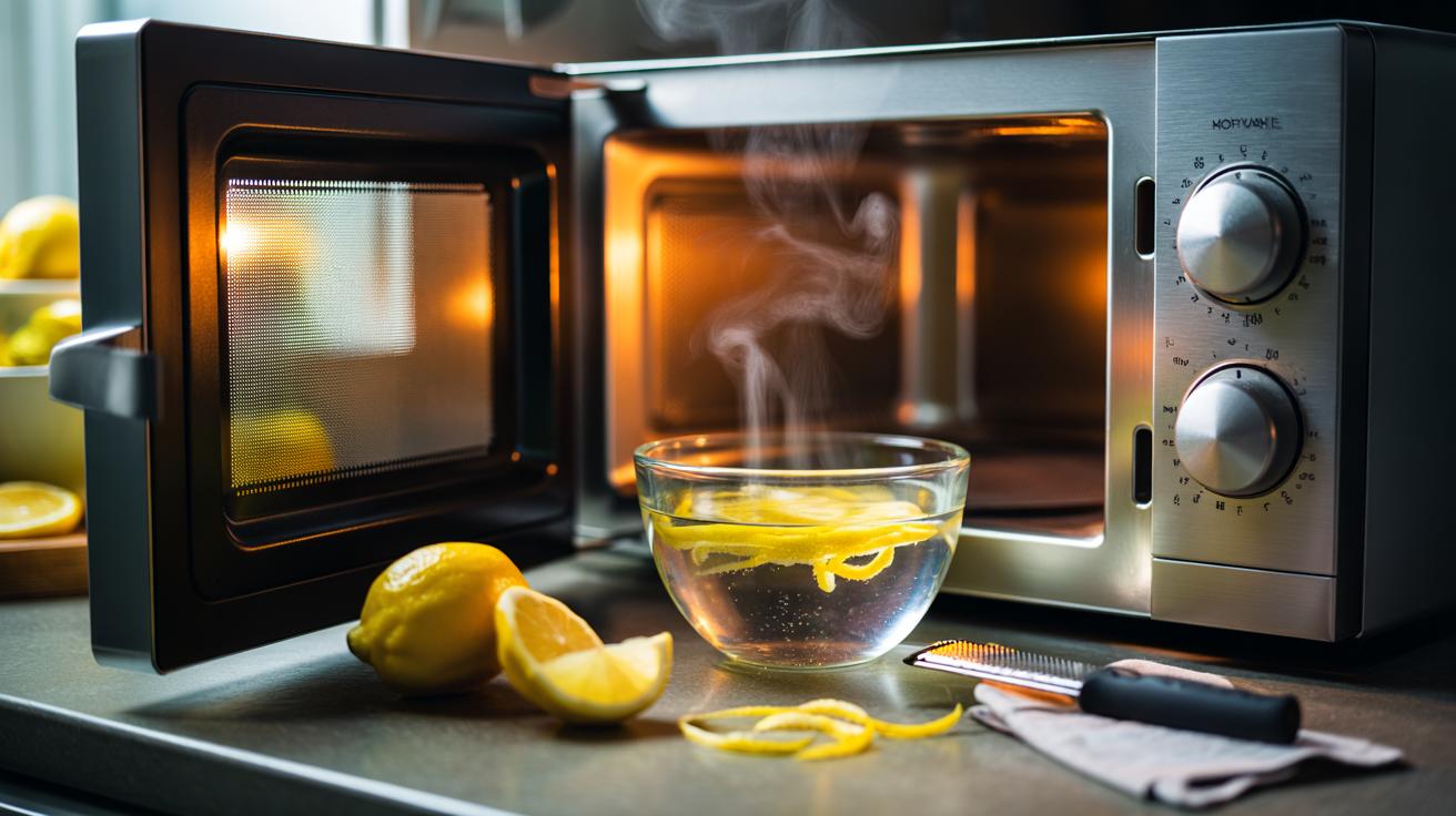 Lemon zest purges microwave odours in 5 minutes : how aromatic oils neutralise smells quickly