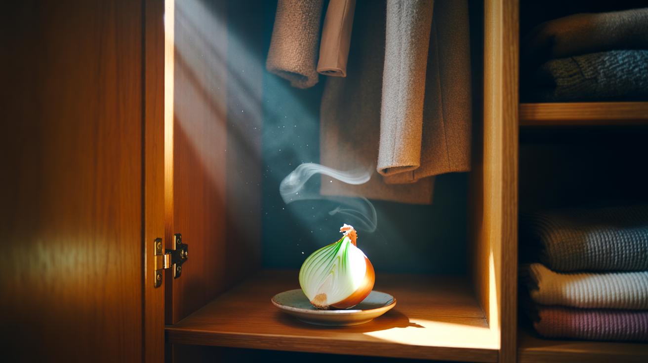 Onion slice deodorises musty wardrobes in hours : how natural enzymes neutralise odours fast